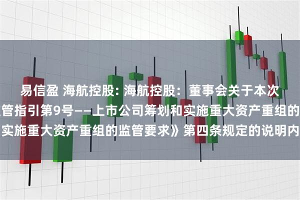 易信盈 海航控股: 海航控股：董事会关于本次交易符合《上市公司监管指引第9号——上市公司筹划和实施重大资产重组的监管要求》第四条规定的说明内容摘要