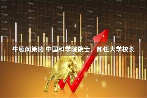 牛顾问策略 中国科学院院士，卸任大学校长