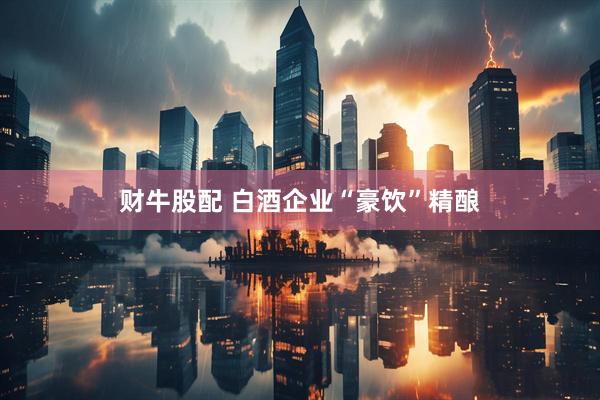 财牛股配 白酒企业“豪饮”精酿