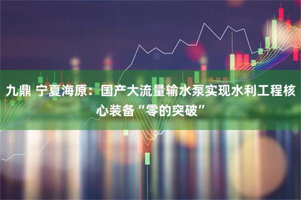 九鼎 宁夏海原：国产大流量输水泵实现水利工程核心装备“零的突破”